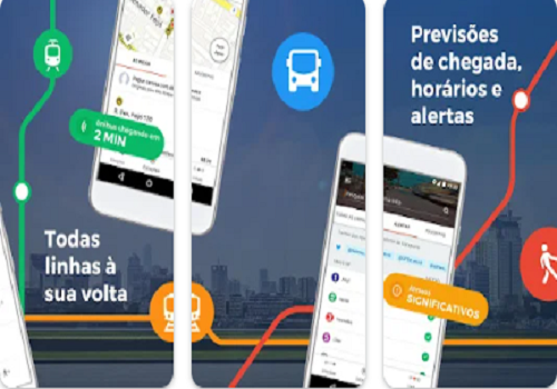 interface de aplicativo com horários de ônibus